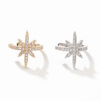 French Style Hexagram Copper Plating Inlay Zircon Gold Plated Silver Plated Women's Rings Earrings main image 4