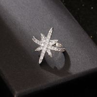 French Style Hexagram Copper Plating Inlay Zircon Gold Plated Silver Plated Women's Rings Earrings main image 2