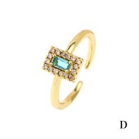 Fashion Geometric Copper Plating Zircon Open Ring sku image 7