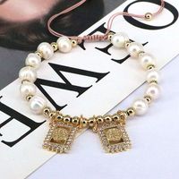 Fashion Portrait Faith Cross Copper Gold Plated Zircon Bracelets In Bulk sku image 1