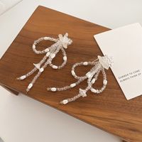 1 Paar Mode Bogenknoten Legierung Glas Perlen Überzug Frau Ohrclips Ohrringe sku image 7