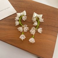 1 Paar Mode Bogenknoten Legierung Glas Perlen Überzug Frau Ohrclips Ohrringe main image 6