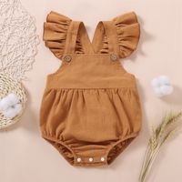 Fashion Solid Color Cotton Baby Rompers main image 4