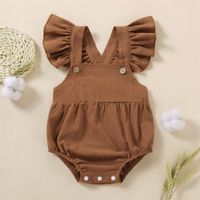 Fashion Solid Color Cotton Baby Rompers sku image 2