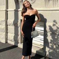 Women's Irregular Skirt Simple Style Boat Neck Backless Sleeveless Solid Color Maxi Long Dress Daily main image 2