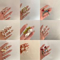 1 Pair Fashion Bow Knot Alloy Glass Beaded Plating Women's Ear Clips Earrings main image 1