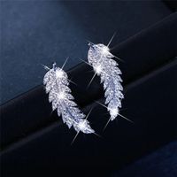 1 Pair Fashion Leaf Alloy Inlay Artificial Gemstones Women's Earrings main image 1