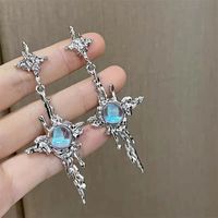 Fashion Water Droplets Alloy Inlay Artificial Gemstones Women's Earrings main image 1