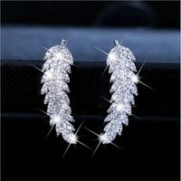 1 Pair Fashion Leaf Alloy Inlay Artificial Gemstones Women's Earrings main image 3
