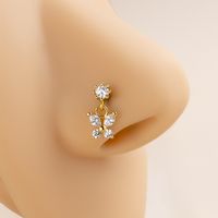 1 Piece Fashion Butterfly Stainless Steel Inlaid Zircon Nose Studs main image 1