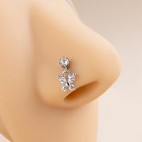 1 Piece Fashion Butterfly Stainless Steel Inlaid Zircon Nose Studs main image 3
