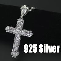 1 Piece Fashion Cross Metal Inlay Rhinestones Unisex Pendant Necklace sku image 1