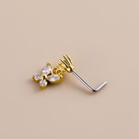 1 Piece Fashion Butterfly Stainless Steel Inlaid Zircon Nose Studs main image 2