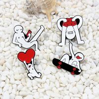 Cute Cartoon Character Heart Shape Alloy Unisex Brooches main image 1