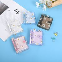 New Korean Stationery Little Daisy 3 Holes Loose Spiral Notebook Mini Pvc Transparent Case Portable Loose Leaf Coil Journal Book main image 1