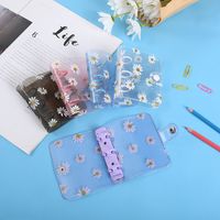 New Korean Stationery Little Daisy 3 Holes Loose Spiral Notebook Mini Pvc Transparent Case Portable Loose Leaf Coil Journal Book main image 5