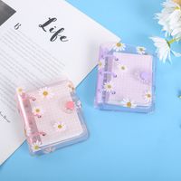 New Korean Stationery Little Daisy 3 Holes Loose Spiral Notebook Mini Pvc Transparent Case Portable Loose Leaf Coil Journal Book main image 4