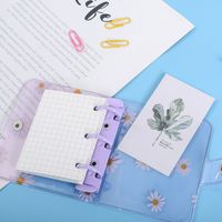 New Korean Stationery Little Daisy 3 Holes Loose Spiral Notebook Mini Pvc Transparent Case Portable Loose Leaf Coil Journal Book main image 3