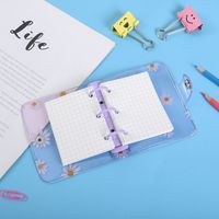 New Korean Stationery Little Daisy 3 Holes Loose Spiral Notebook Mini Pvc Transparent Case Portable Loose Leaf Coil Journal Book main image 2