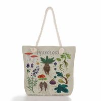 Women's Fashion Cartoon Mushroom Butterfly Canvas Shopping Bags sku image 6