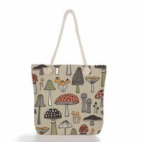 Women's Fashion Cartoon Mushroom Butterfly Canvas Shopping Bags main image 6