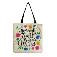 Women's Simple Style Letter Cotton And Linen Shopping Bags sku image 10