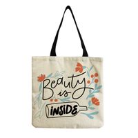 Women's Simple Style Letter Cotton And Linen Shopping Bags sku image 14