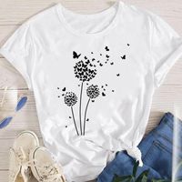 Femmes T-shirt Manche Courte T-shirts Impression Mode Fleur main image 1