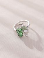 1 Piece Fashion Four Leaf Clover Alloy Inlay Zircon Women's Rings main image 2