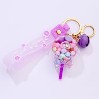 Cute Lollipop Flower Pvc Arylic Quicksand Bag Pendant Keychain sku image 1
