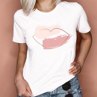 Femmes T-shirt Manche Courte T-shirts Impression Mode Forme De Cœur main image 4