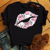 Women's T-shirt Short Sleeve T-shirts Printing Casual Mouth main image 5