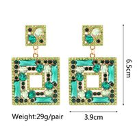 1 Pair Lady Square Artificial Gemstones Drop Earrings main image 11