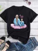 Women's T-shirt Short Sleeve T-shirts Printing Mama Human Letter Balloon main image 5
