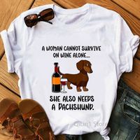 Femmes T-shirt Manche Courte T-shirts Impression Mode Lettre Chien main image 3