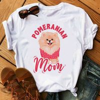 T-shirt Short Sleeve T-shirts Printing Fashion Letter Dog Bow Knot main image 5