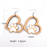 1 Pair Cute Letter Heart Shape Wood Women's Drop Earrings main image 4