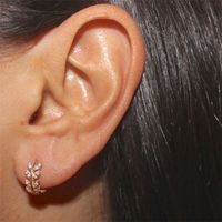 1 Paar Mode Blatt Kupfer Inlay Künstliche Edelsteine Ohrringe main image 6
