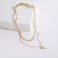 1 Piece Cool Style Simple Copper Irregular Zircon Pendant Necklace Necklace sku image 1