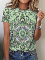 Women's T-shirt Short Sleeve T-shirts Printing Fashion Flower main image 2