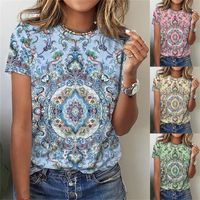 Women's T-shirt Short Sleeve T-shirts Printing Fashion Flower main image 1