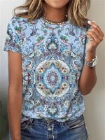 Women's T-shirt Short Sleeve T-shirts Printing Fashion Flower main image 3