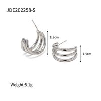 Fashion C Shape Gold Plated Stainless Steel Gold Plated Ear Studs sku image 1