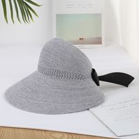 Women's Vacation Solid Color Bowknot Big Eaves Sun Hat sku image 8