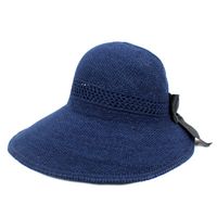 Women's Vacation Solid Color Bowknot Big Eaves Sun Hat sku image 2