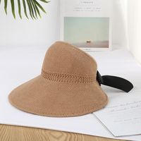 Women's Vacation Solid Color Bowknot Big Eaves Sun Hat sku image 4