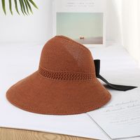 Women's Vacation Solid Color Bowknot Big Eaves Sun Hat sku image 6