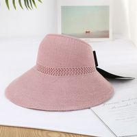 Women's Vacation Solid Color Bowknot Big Eaves Sun Hat sku image 1