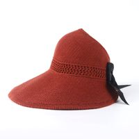 Women's Vacation Solid Color Bowknot Big Eaves Sun Hat sku image 7