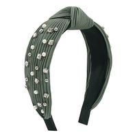 Mode Bogenknoten Tuch Handgemacht Künstliche Perlen Strasssteine Haarband 1 Stück sku image 4